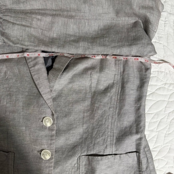 Halogen grey Cotton Linen Blazer Jacket Size Medium - Picture 6 of 10